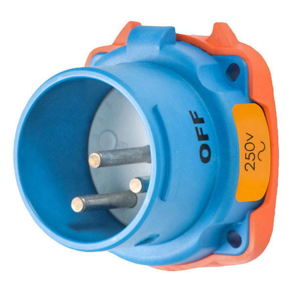 33-18072 - DS20 INLET POLY BLUE SIZE 2 TYPE 3R 2P+G 20A 250 VAC 60 Hz NO AUX